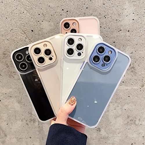 ALLUPS Coque de téléphone à Paillettes électrolytiques Scintillantes avec Strass de Luxe pour iPhone 13 12 Mini 11 Pro XR X XS Max 7 8 Plus SE2020 Couverture Souple, Or Blanc, pour 12 Pro Ma