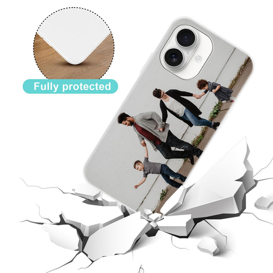 Yoedge Coque Personnalisée pour iPhone 17 Case 6,3" Personnalisable Housse avec Votre Propre Photo Image Texte Nom Étuis Souple TPU Personnaliser Custom Nero Cover pour iPhone 17