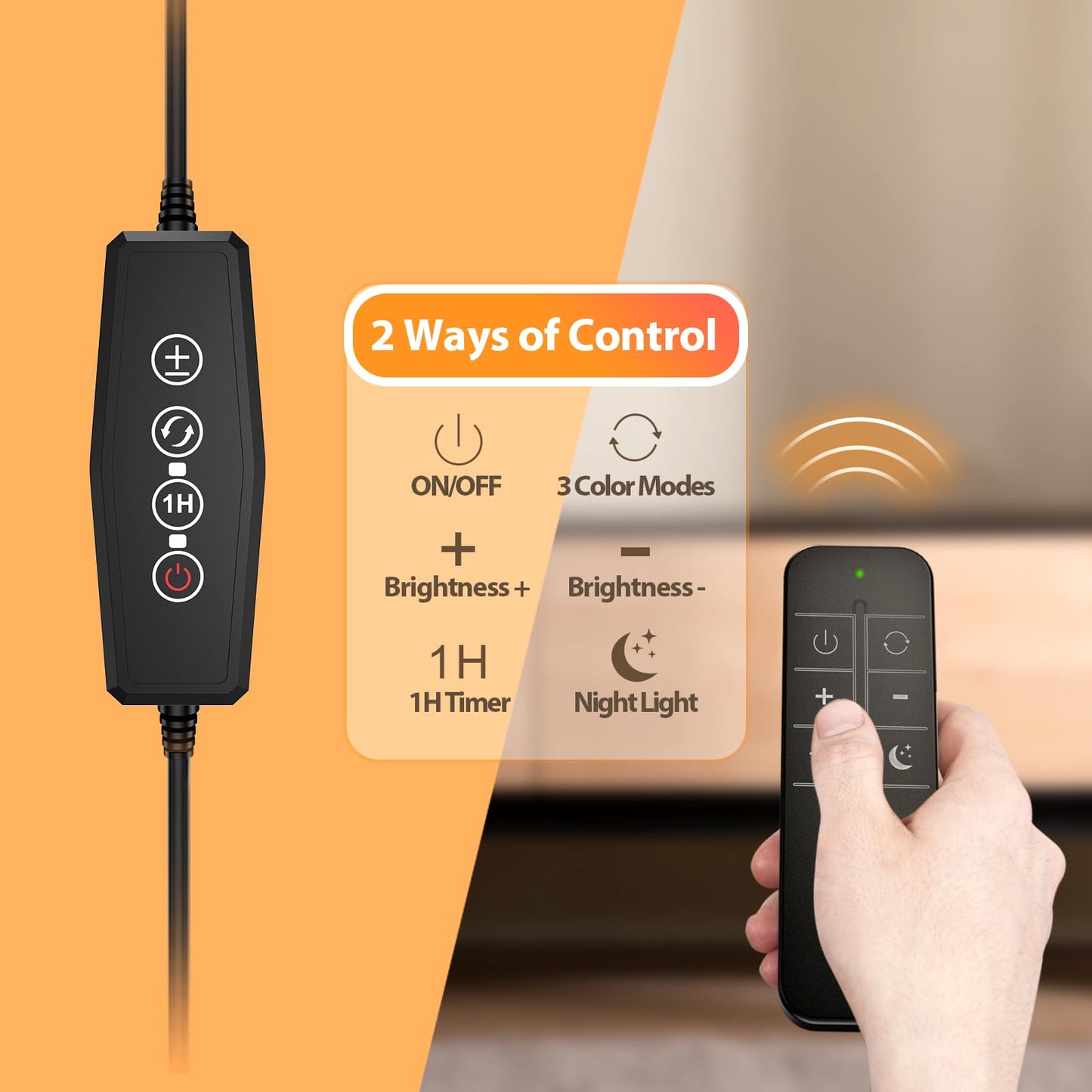 iFalarila 160 LED Lampe de Bureau avec Télécommande, Lampe de Table Plus Lumineuse Lampe de Lecture Flexible à 360° avec Adaptateur USB pour le Travail, l'étude ou la Lecture-70CM