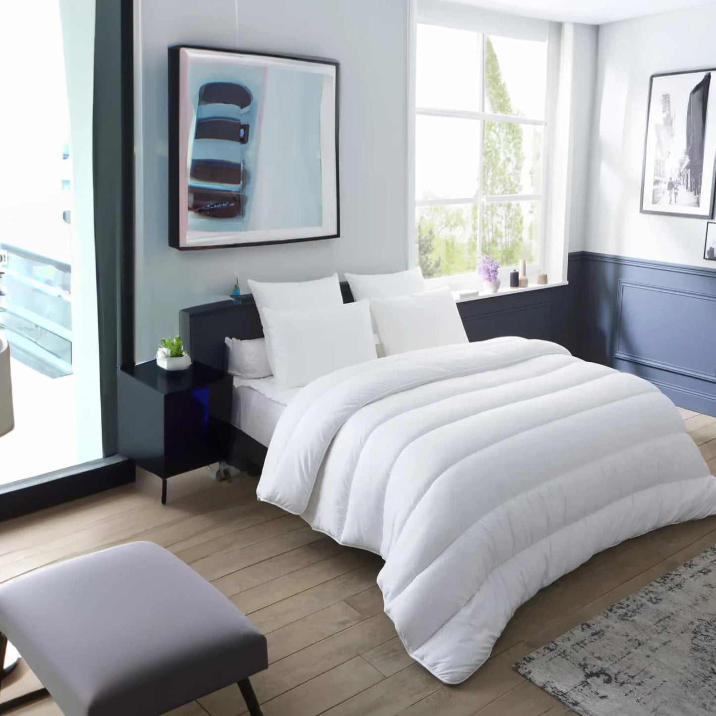 SOHYGGE – Couette 260x240 Tempérée pour lit 2 Personnes - 100% Microfibre – Edredon Couverture Chaude 100% Microfibre 300 GSM – 4 Saisons et Hiver 240 x 260 cm Anti-acariens