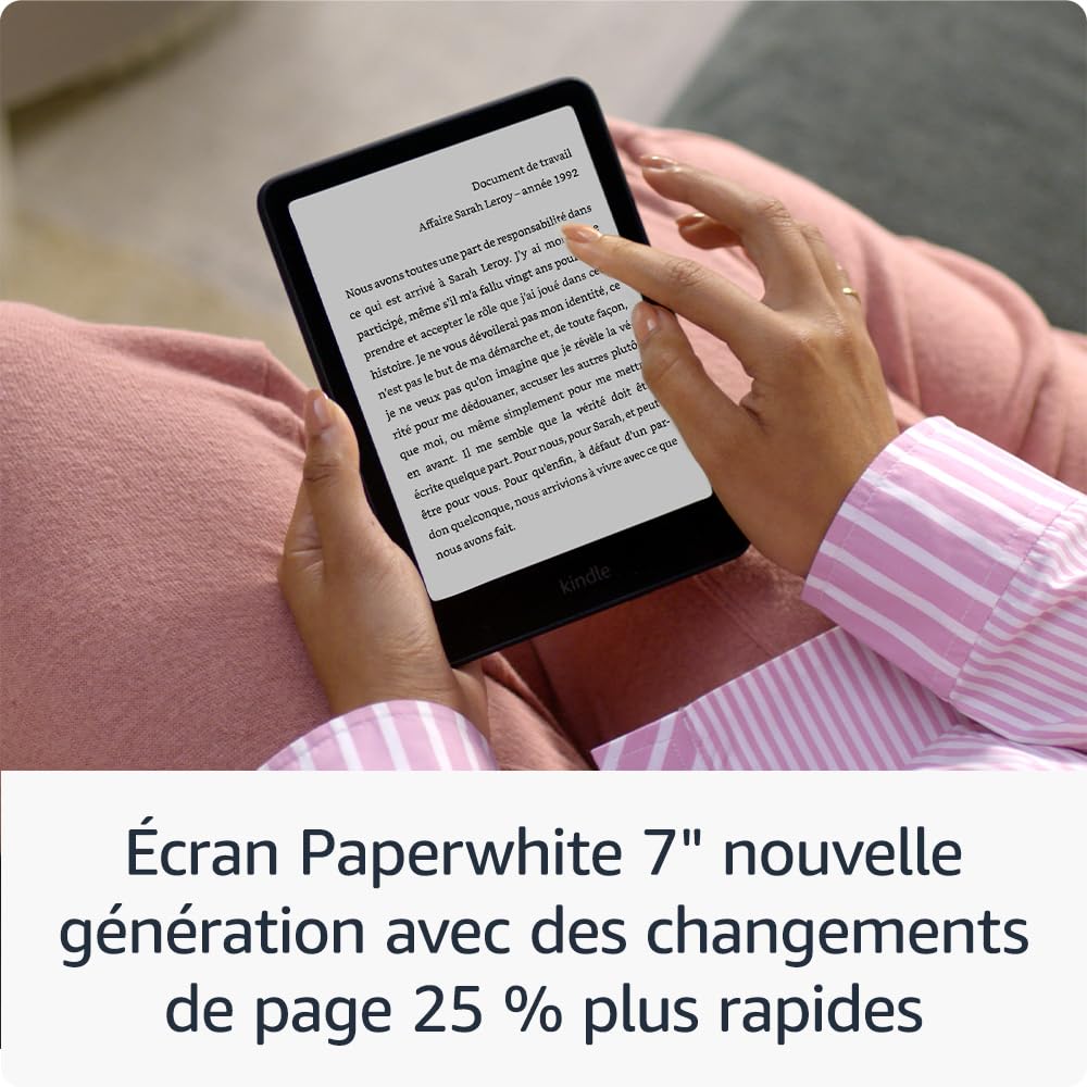Amazon Kindle Paperwhite (16 Go) | Notre modèle le plus rapide avec un nouvel écran antireflets de 7" et une autonomie de plusieurs semaines | Sans publicités | Noir