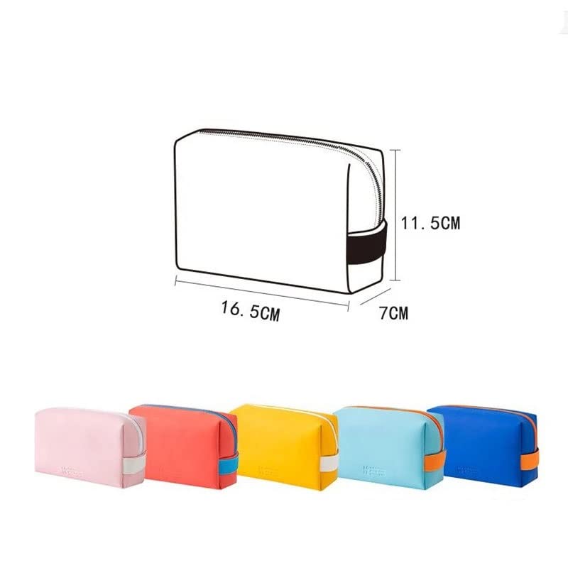 XFZJCHAP Trousse à cosmétiques en Cuir pour Femme, Mini Trousse de Maquillage, Trousse de Toilette Portable étanche, fourre-Tout pour Fille, Trousse de beauté (Couleur : Blanc-Dinosaure Doodle4)