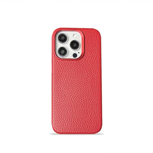 NUZIXINXW Étui en Cuir Souple pour iPhone 14 Pro Max, Coque arrière de Chargement magnétique en Cuir pour iPhone 13 Pro Max, Rouge, pour iPhone15ProMAX