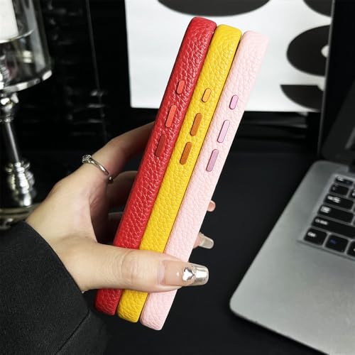 NUZIXINXW Étui en Cuir Souple pour iPhone 14 Pro Max, Coque arrière de Chargement magnétique en Cuir pour iPhone 13 Pro Max, Rouge, pour iPhone15ProMAX