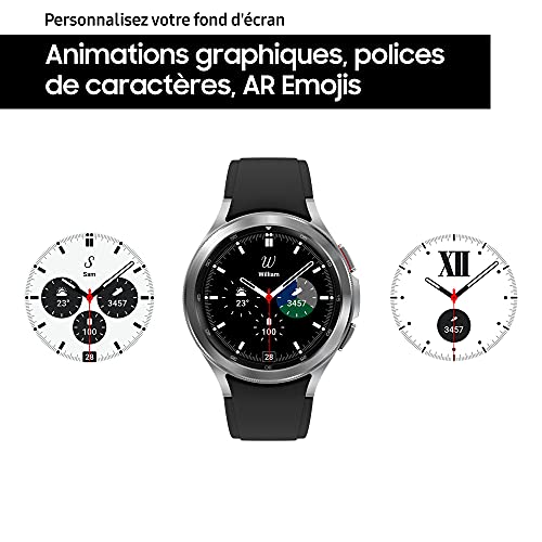 Samsung Galaxy Watch4 Classic 4G 42 mm, noir - Montre connectée intelligente, lunette tournante, santé, bien-être, sport, IMC, ECG – Version FR