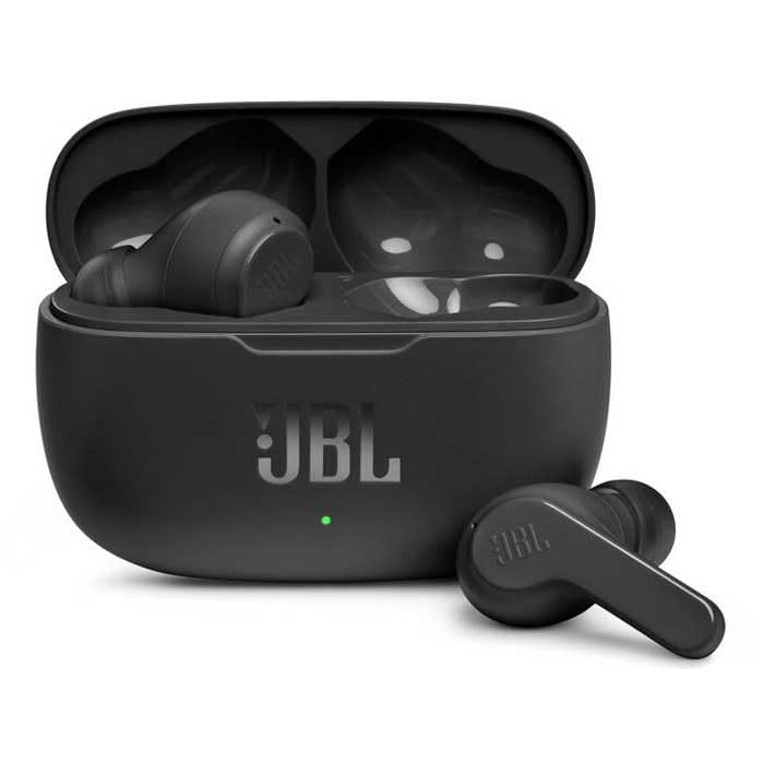 JBL Wave 200TWS – Écouteurs intra-auriculaires véritablement sans fil - Avec technologie Bluetooth et assistant vocal – Autonomie jusqu'à 25 hrs – Étui de recharge inclus - Noir