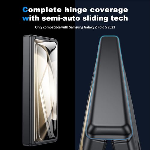 Coque Armure Antichoc pour Samsung Galaxy Z Fold 5 4 avec Protection de Charnière de Béquille Cachée Étui Robuste Protecteur d'écran Intégré, Rouge, pour Samsung Z Fold 4