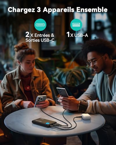 INIU Batterie Externe, 45W PD3.0 Le Plus Léger Power Bank 10000mAh, Batterie Portable USB C Input & Output Charge Rapide Powerbank Compatible avec iPhone 17 16 15 Pro Max Plus Samsung iPad Pro etc
