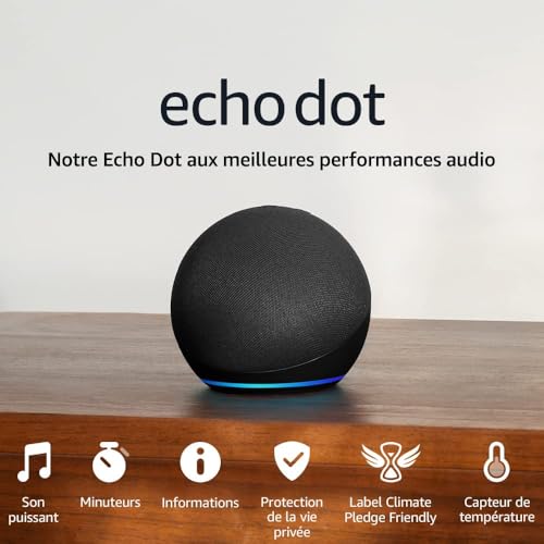 Echo Dot (Nouvelle génération) | Enceinte connectée Bluetooth et Wi-Fi au son puissant encore plus imposant, avec Alexa | Anthracite