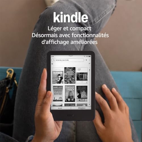 Amazon Kindle (16 Go) | Le plus léger et compact, avec écran antireflets, changements de page plus rapides, éclairage avant réglable et longue autonomie | Sans publicités | Noir