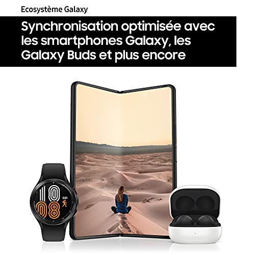 Samsung Galaxy Watch4 Classic 4G 42 mm, noir - Montre connectée intelligente, lunette tournante, santé, bien-être, sport, IMC, ECG – Version FR