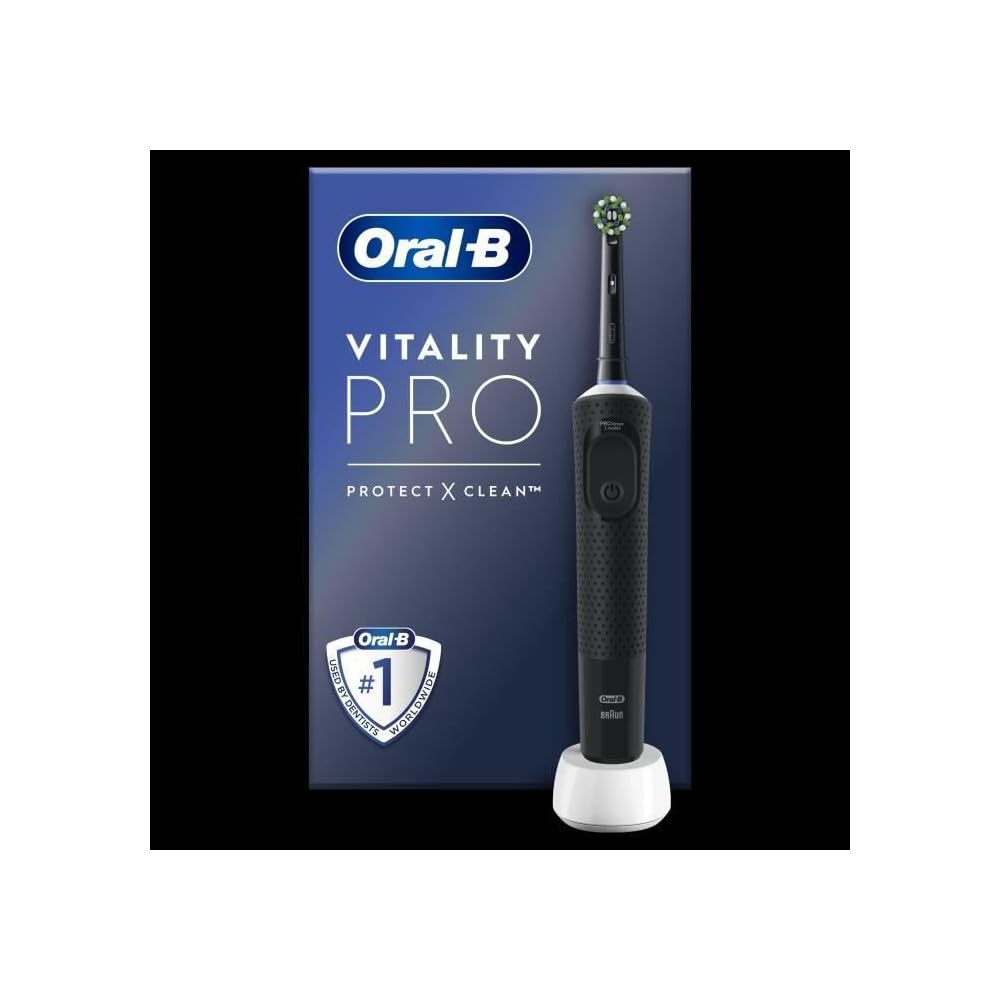 Oral-B Vitality Pro Brosse A Dents Electrique Noire, Pour Adultes, Modes De Nettoyage Avec Sensibilité Plus, 1 Brossette De Rechange, 1 Chargeur