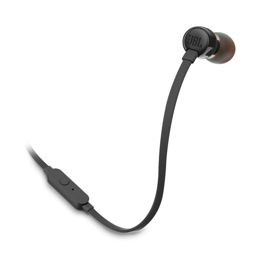 JBL T110 – Ecouteurs intra-auriculaires filaires – Son Pure Bass de JBL et bouton de contrôle – Connectivité : câble Jack 3,5 mm – Couleur : Noir
