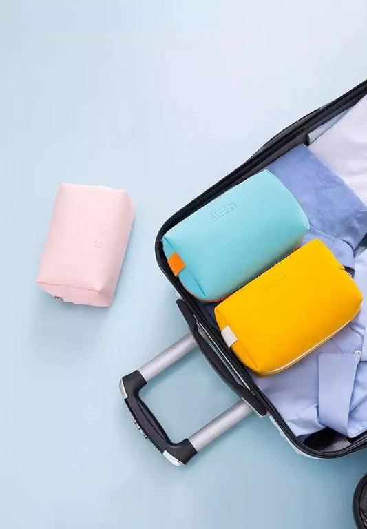 XFZJCHAP Trousse à cosmétiques en Cuir pour Femme, Mini Trousse de Maquillage, Trousse de Toilette Portable étanche, fourre-Tout pour Fille, Trousse de beauté (Couleur : Blanc-Dinosaure Doodle4)