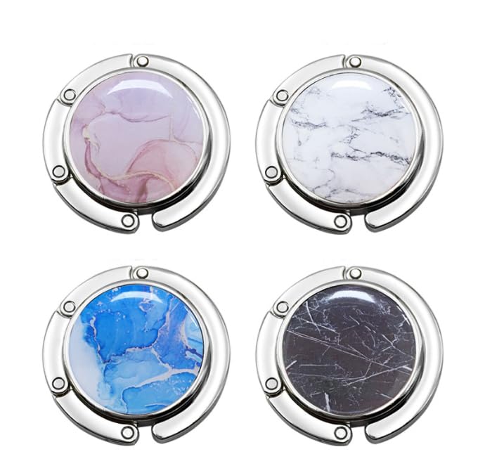 Zikenis Lot de 4 supports de sac à main de table - Antidérapants - Pliable - Pour sacs à main dans le bureau, le restaurant, le marbrure