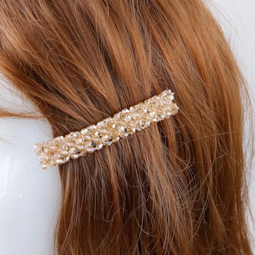 Barrettes à cheveux en cristal pour femmes et filles, élégantes pinces à cheveux en strass, épingles à cheveux au design français, accessoires de cheveux à paillettes scintillantes, pour coiffure de