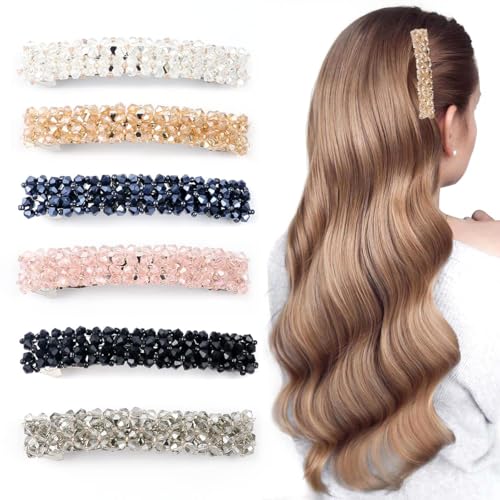 Barrettes à cheveux en cristal pour femmes et filles, élégantes pinces à cheveux en strass, épingles à cheveux au design français, accessoires de cheveux à paillettes scintillantes, pour coiffure de