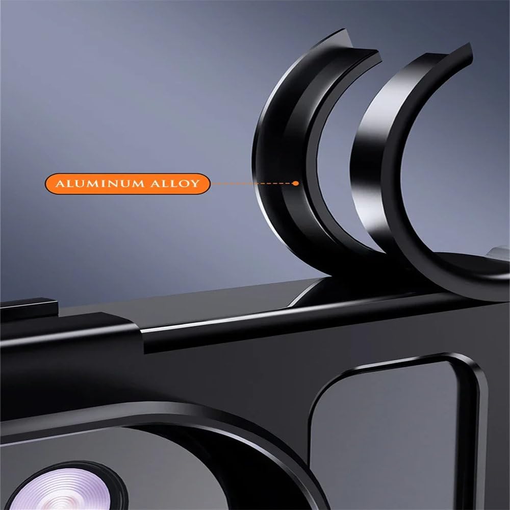 Coque de téléphone sans Monture avec Support en Aluminium magnétique pour iPhone 13 14 15 Pro Max 15 Plus Coque de téléphone en métal avec lentille Couverture arrière mate givrée, Noir, pour iPhone 15