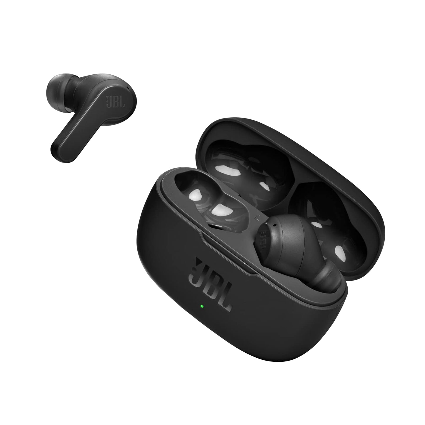 JBL Wave 200TWS – Écouteurs intra-auriculaires véritablement sans fil - Avec technologie Bluetooth et assistant vocal – Autonomie jusqu'à 25 hrs – Étui de recharge inclus - Noir