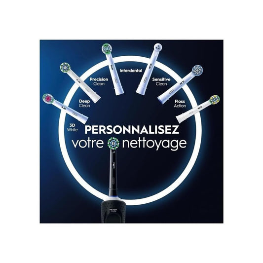 Oral-B Vitality Pro Brosse A Dents Electrique Noire, Pour Adultes, Modes De Nettoyage Avec Sensibilité Plus, 1 Brossette De Rechange, 1 Chargeur