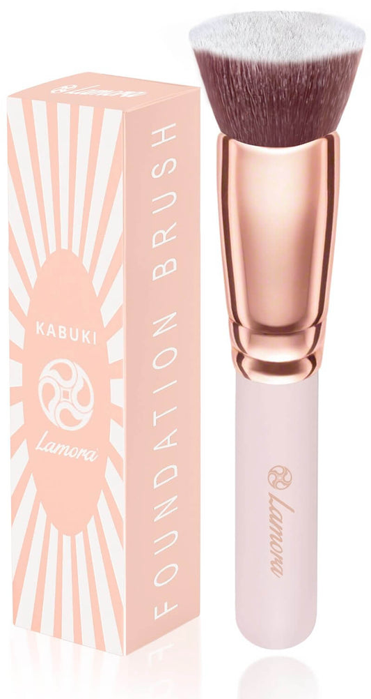 Pinceau Fond de Teint Professionnel Kabuki pour Maquillage du Visage - Parfait Pour le Mélange Liquide, Crème ou Poudre Cosmétique Sans Défaut - Polissage, Pointillé - Poils Denses, Synthétiques