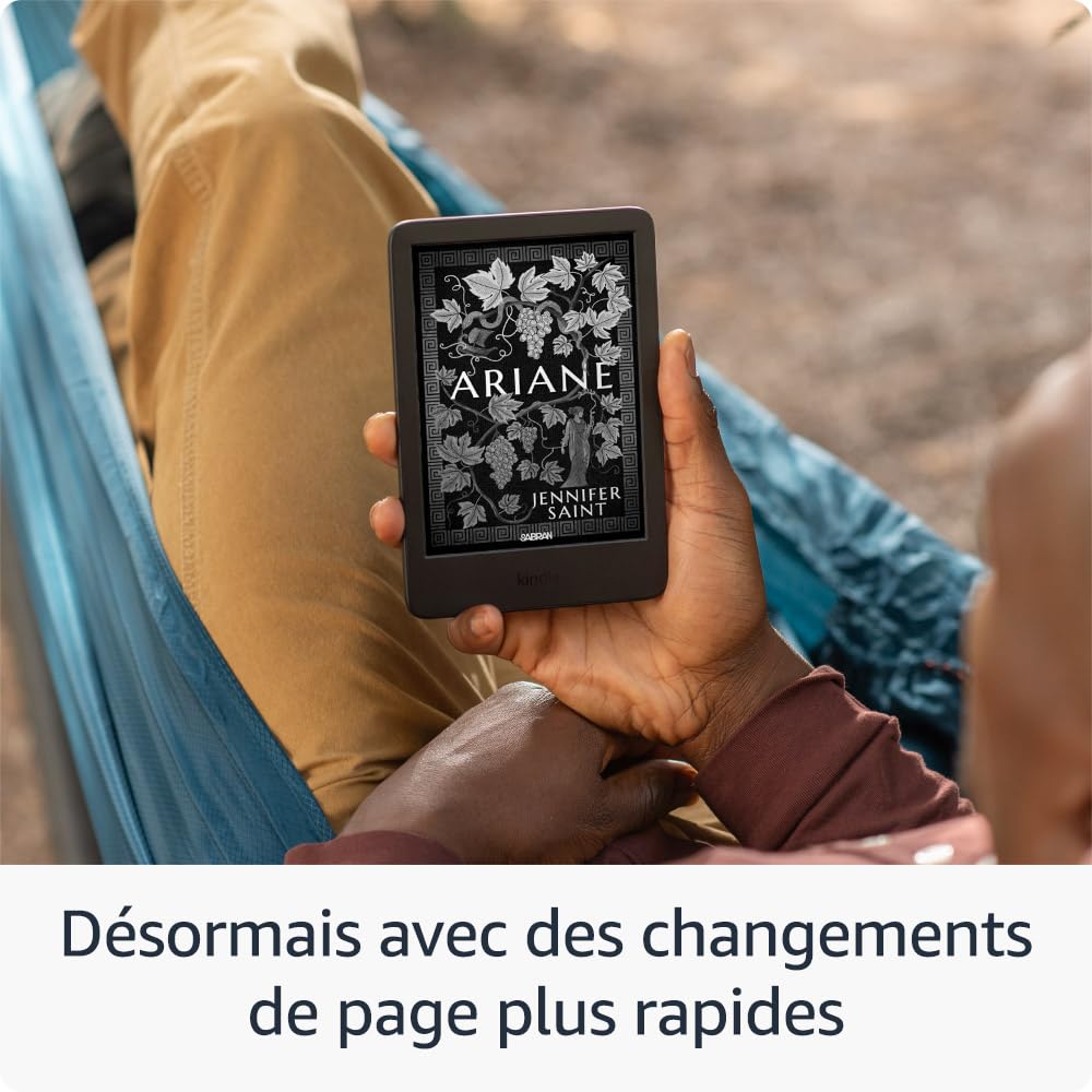 Amazon Kindle (16 Go) | Le plus léger et compact, avec écran antireflets, changements de page plus rapides, éclairage avant réglable et longue autonomie | Sans publicités | Noir