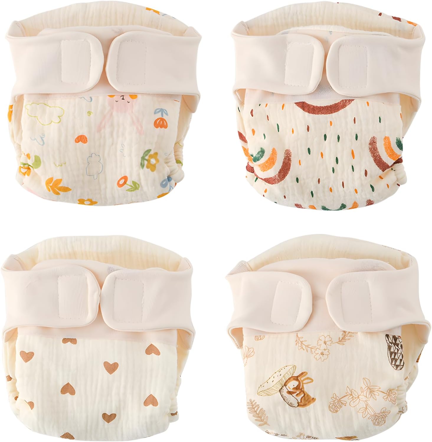 Couches en tissu réutilisables, lavables pour la plupart des bébés et enfants (5 à 9 kg)