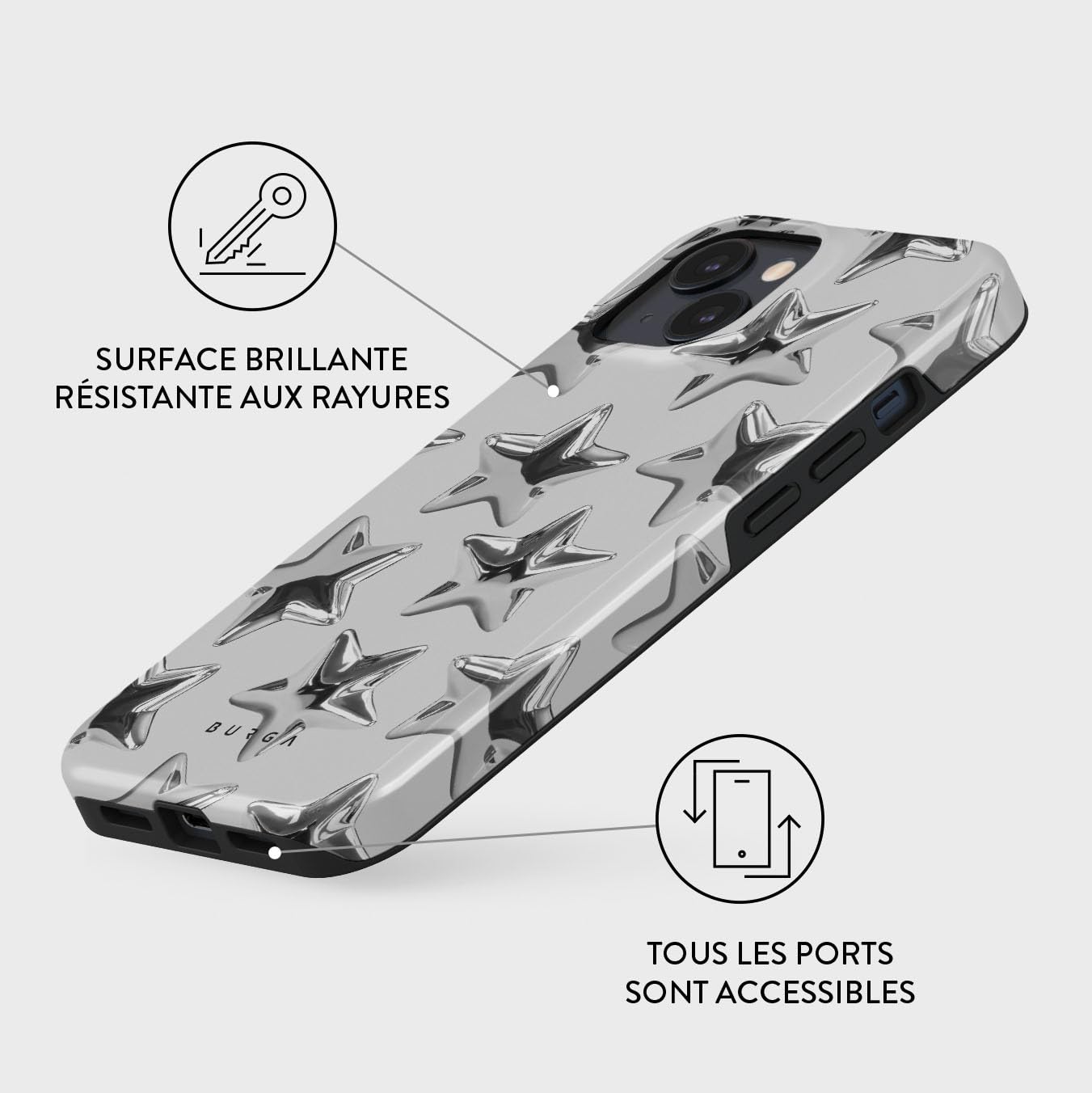 BURGA Coque pour iPhone 14 – Jolie Coque de Téléphone Tendance, Esthétique, avec Motif - Protection Rigide Adaptée aux Téléphones iPhone 14, pour Homme et Femme