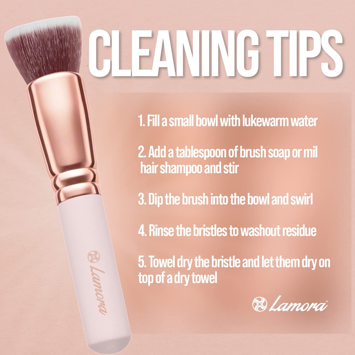 Pinceau Fond de Teint Professionnel Kabuki pour Maquillage du Visage - Parfait Pour le Mélange Liquide, Crème ou Poudre Cosmétique Sans Défaut - Polissage, Pointillé - Poils Denses, Synthétiques