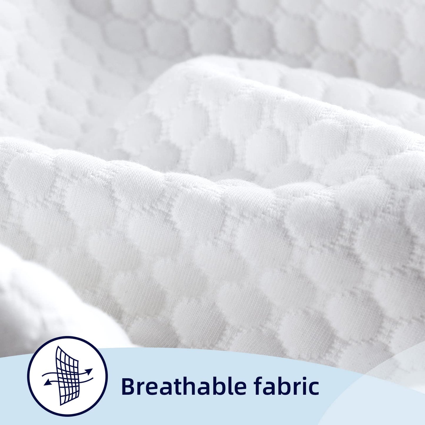 NOFFA Oreiller Ferme Epais Memoire Forme | Rectangulaire 40x60 | Oreiller Dur Plat Confort du Sommeil | Coussin Orthopédique Cervicale Viscoelastique - Housse Lavable