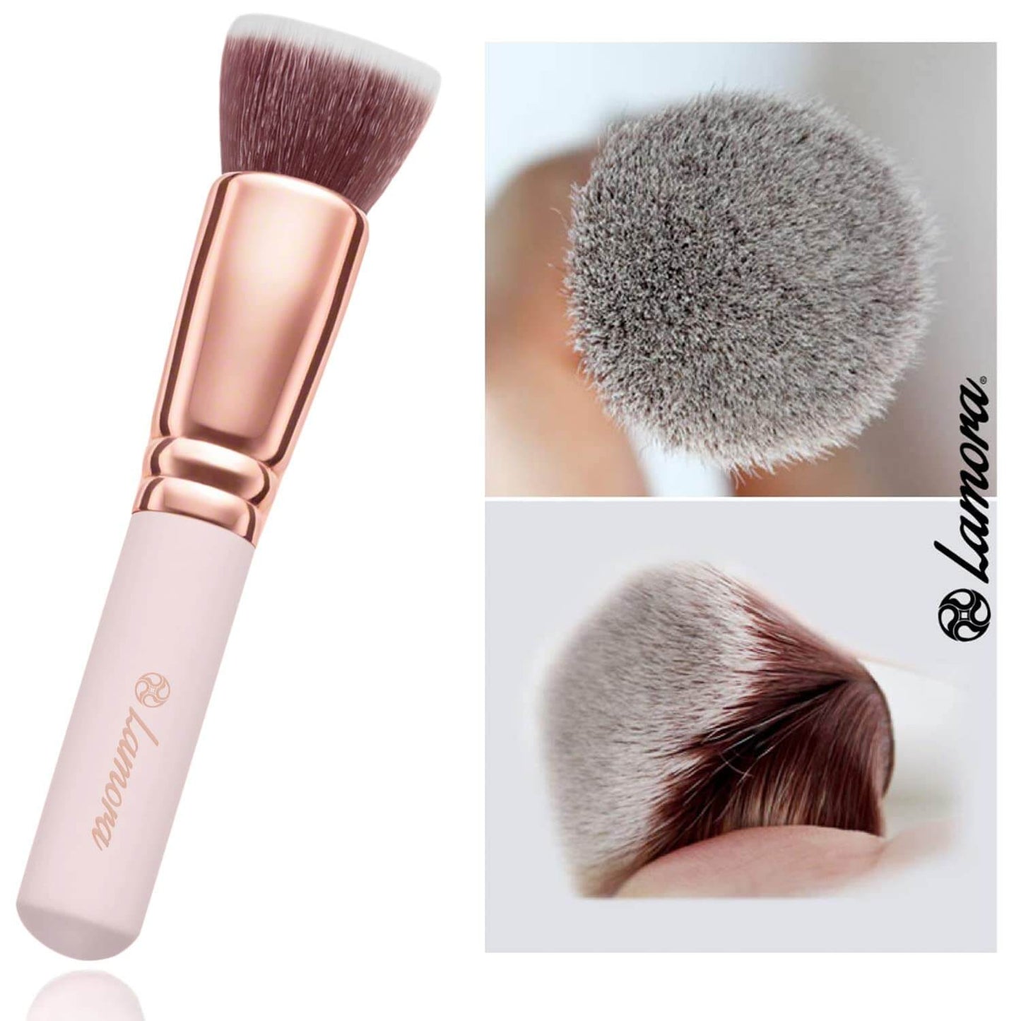 Pinceau Fond de Teint Professionnel Kabuki pour Maquillage du Visage - Parfait Pour le Mélange Liquide, Crème ou Poudre Cosmétique Sans Défaut - Polissage, Pointillé - Poils Denses, Synthétiques