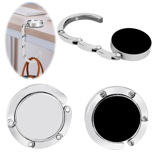 Collazoey 2x Crochet de sac à main, Accroche sac pliable en métal Anti-dérapant pour table ou Bureau suspension sac à main, Petits Objets