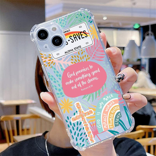 Vesidurt Jesus God Coque transparente pour iPhone 14 avec citations de positivité chrétienne, coque de protection tendance en TPU souple compatible avec iPhone 14