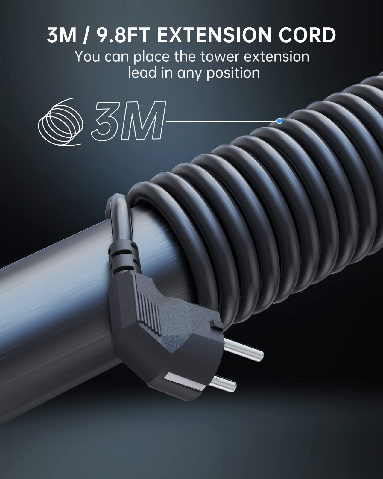 Multiprise avec Interrupteur, Sameriver Tour Multiprise 8 Prises et 4 USB, Multiprise USB Parafoudre et 4 Interrupteurs Rallonge Electrique 3M Câble la Maison et au Bureau