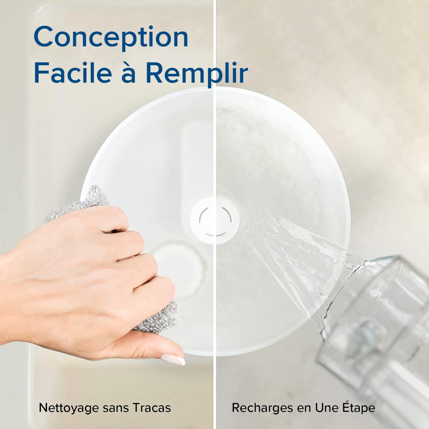 LEVOIT Humidificateur d'Air Chambre 3L Top-Fill, 25H d'Autonomie, <28dB Ultrasonique Silencieux, avec Veilleuse, Diffuseur, Arrêt Automatique, Buse à 360°, Brume Froide, Sans BPA pour Dual 150