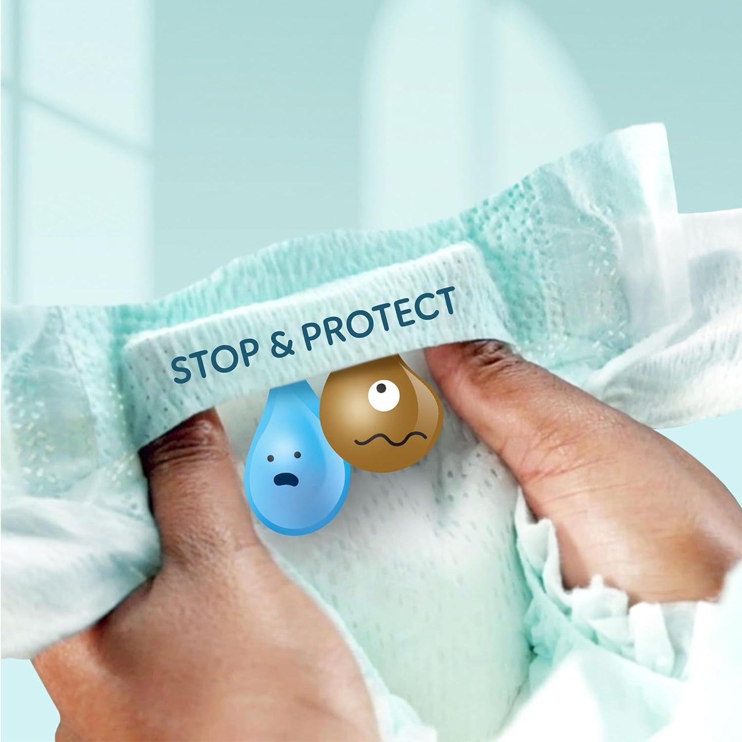 Pampers Premium Protection, Taille 2, 240 Couches, 4-8kg, Double Protection pour la peau et contre les fuites Avec Poche Stop & Protect pour aider à capturer les Fuites, Pack 1 Mois