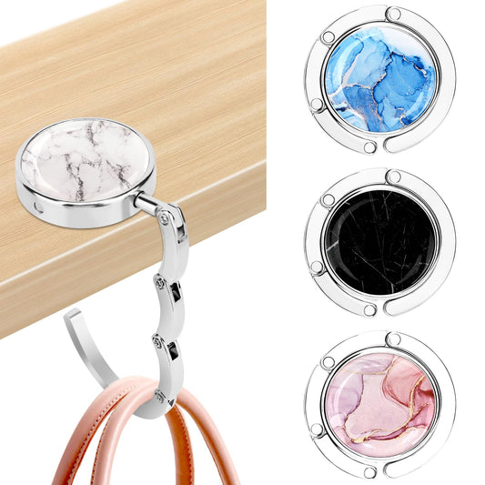 Zikenis Lot de 4 supports de sac à main de table - Antidérapants - Pliable - Pour sacs à main dans le bureau, le restaurant, le marbrure