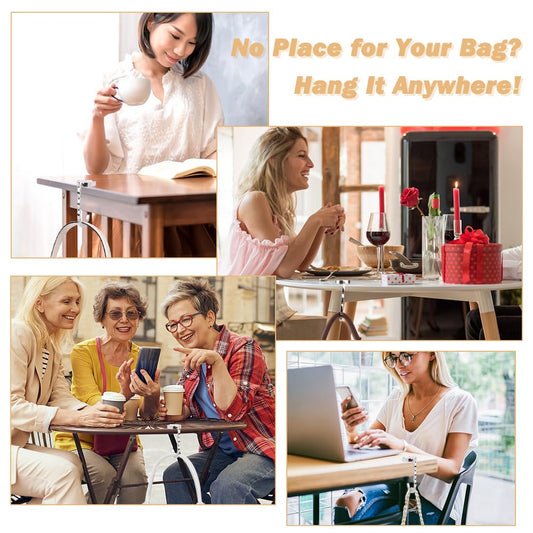 2PCS Lettre A-Z Crochet de Sac à Main, Accroche Sac à Main Initial Personnalisé pour Table, Porte Sac à Main Lettre Florale, Porte Sac à Main Pliable pour Femme, Crochet de Sac à Main pour Table (I)