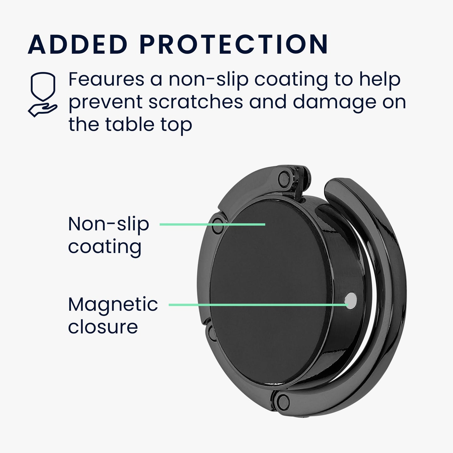 kwmobile 2 Porte Sac à Main Table - Gadget Accroche Sac a Main pour Table Bureau - Support Crochet en Métal Pliable - noir