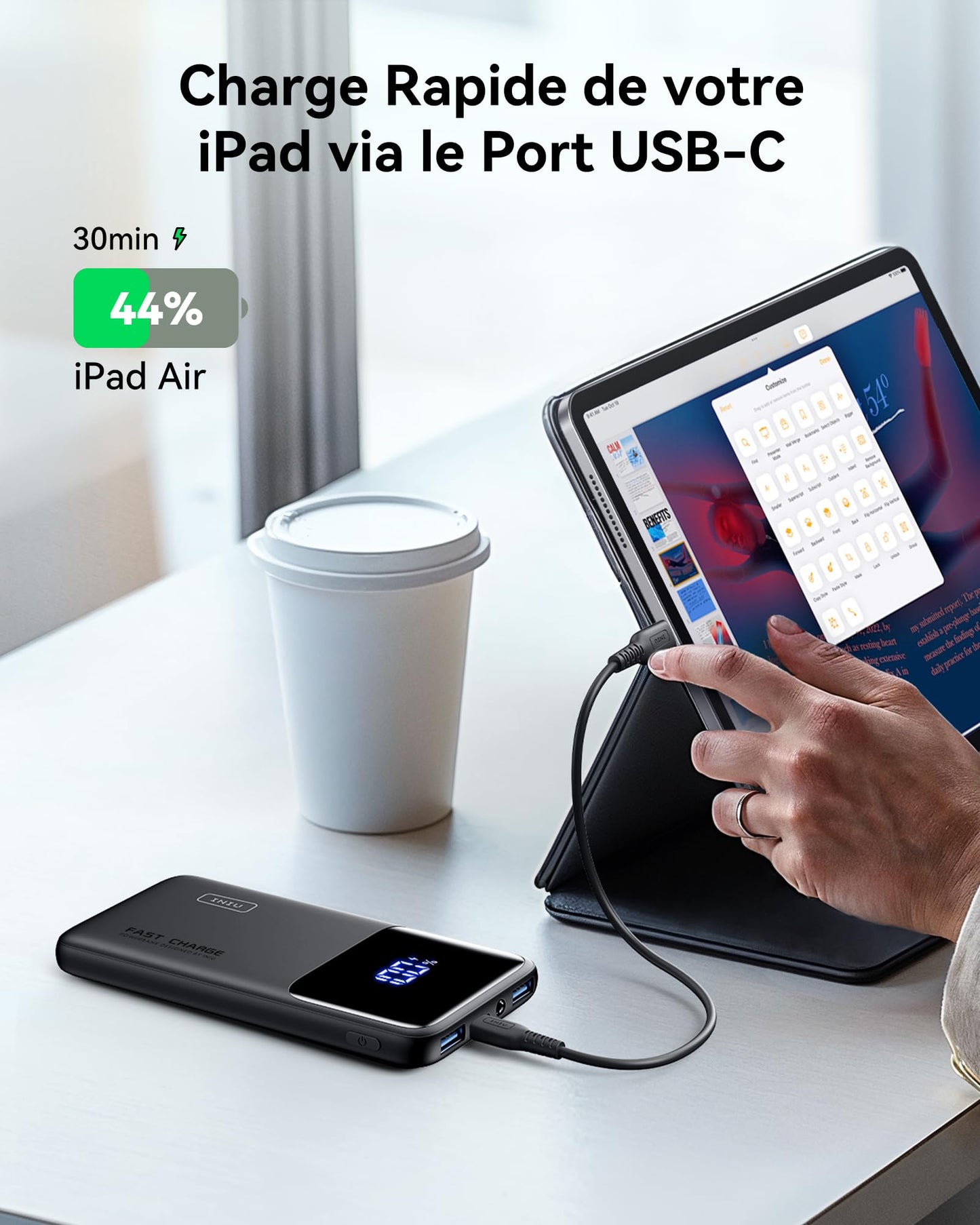 INIU Batterie Externe, 22.5W 10000mAh Power Bank, Batterie Portable USB C Input & Output PD3.0 QC4.0 Charge Rapide Powerbank Compatible avec iPhone 16 15 14 13 12 Pro Max Plus Samsung iPad Pro etc