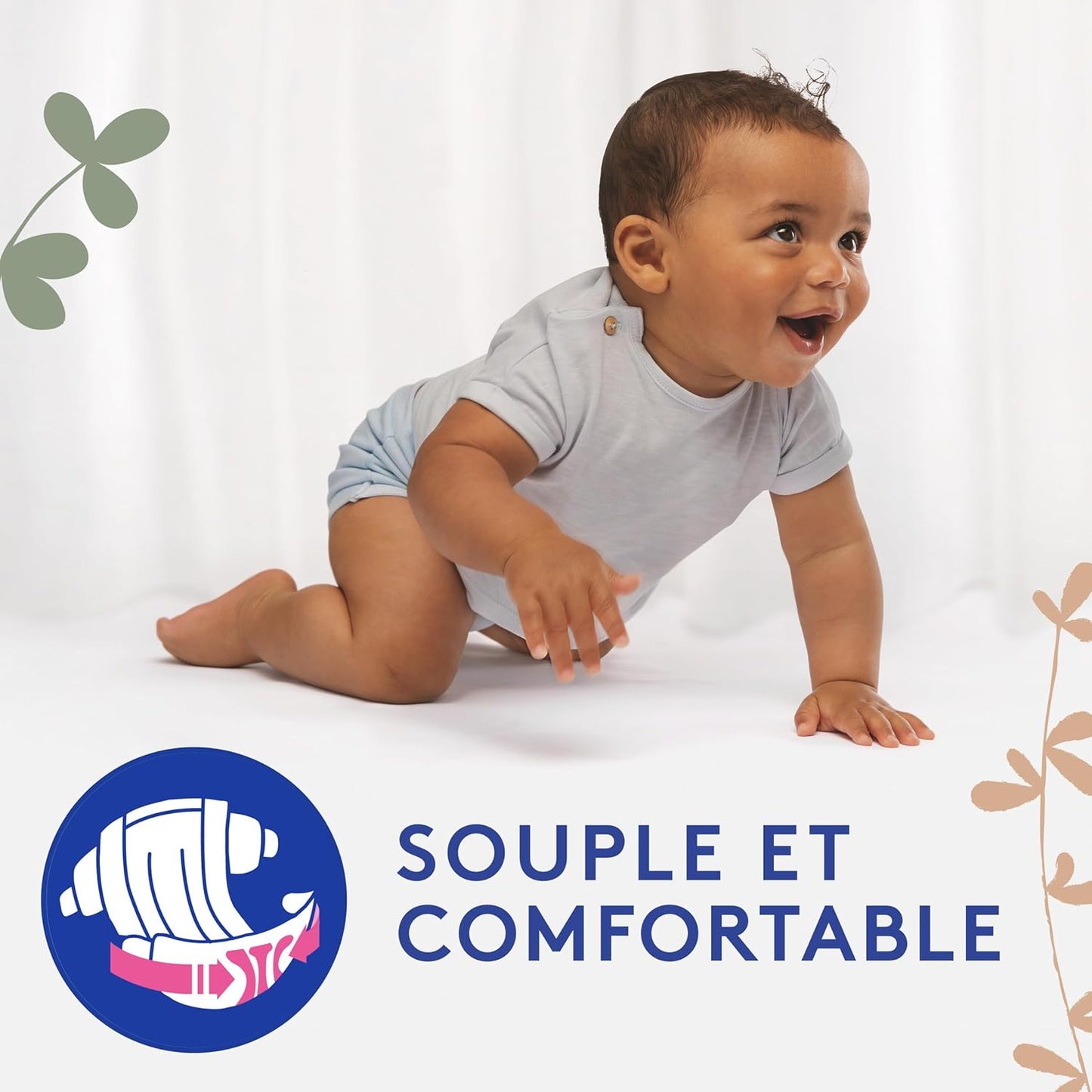Lotus Baby Douceur Naturelle - Couches Taille 1 (2-5 kg/Nouveau-né) Pack 1 mois - 80 couches