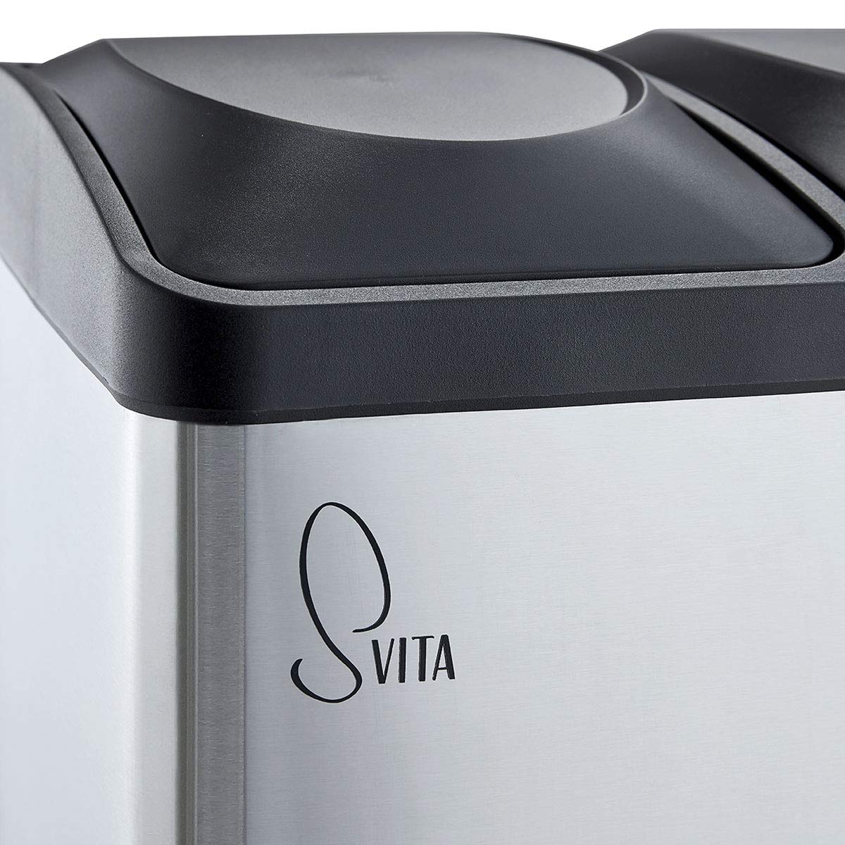 SVITA TC3X15 Lot de 3 poubelles à pédale en acier inoxydable Argenté 45 l 3 x 15 l