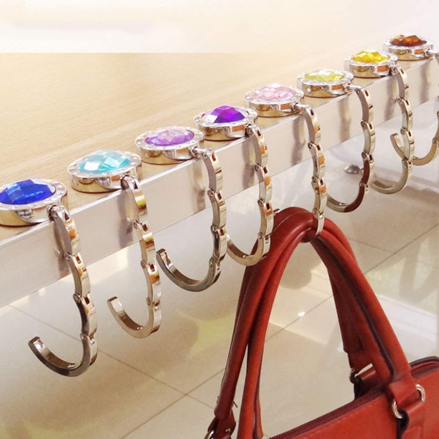 FGXY Ensemble De 4 Cintres Pliants Pour Sacs à Main, Lot De Cintres Ronds, Accroche-Sac Portable Crochet, Crochet De Sac à Main Pliable, Motifs Assortis Round, Pour Cintres Table (Fleurs)