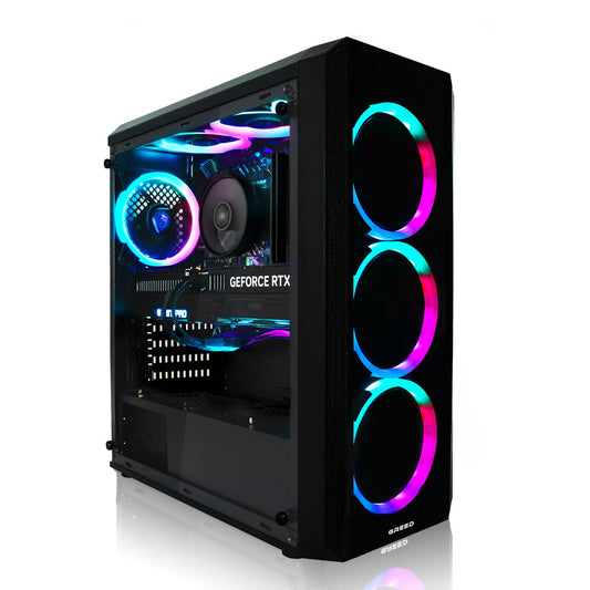 Greed®MK2 Power - High End PC Gamer - Intel Core i7 12700F + Nvidia Geforce RTX 5060Ti 16GB - Ordinateur RGB Ultra Rapide + PC Gaming 4K Raytracing avec 4,9 GHZ - 32 GB RAM - 1TB SSD - WLAN + W11 Pro