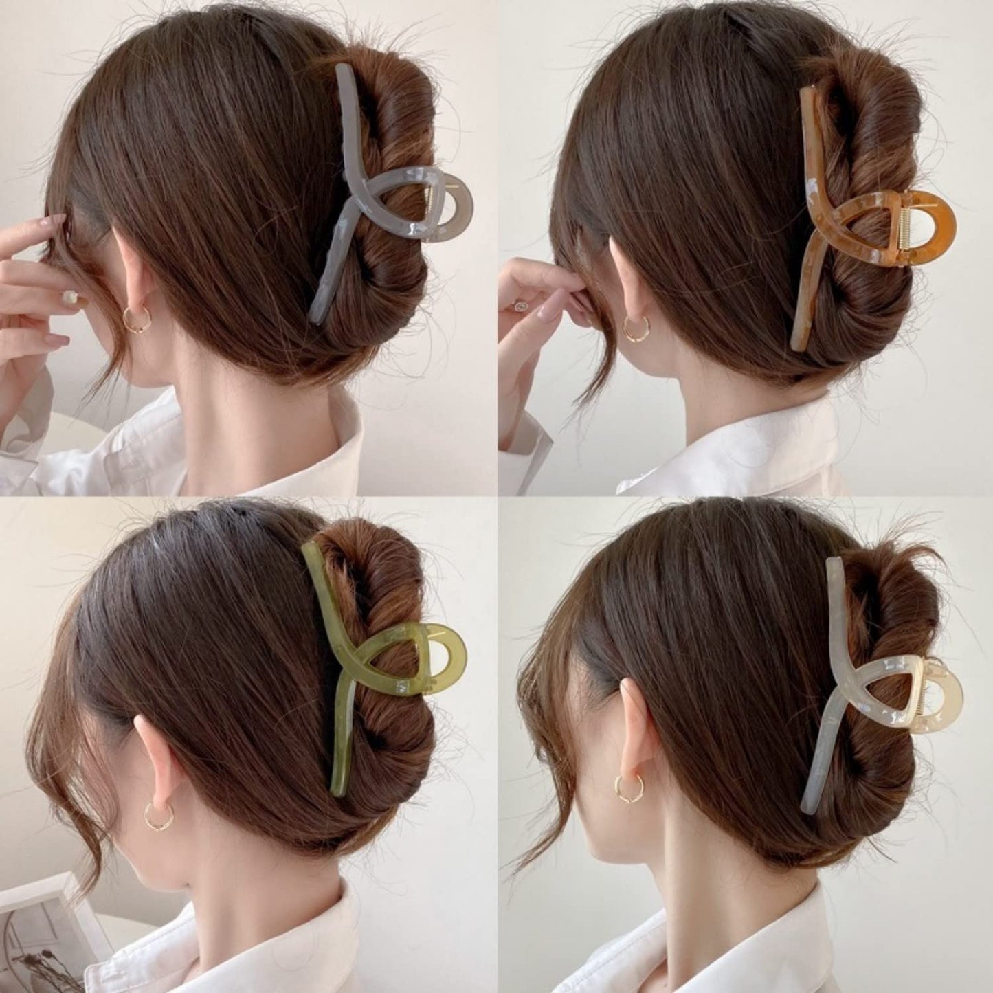 Lot de 4 grandes pinces à cheveux pour femme, 13 cm pour cheveux épais, grandes pinces à cheveux papillon à tenue solide, accessoires de cheveux élégants pour femmes et filles