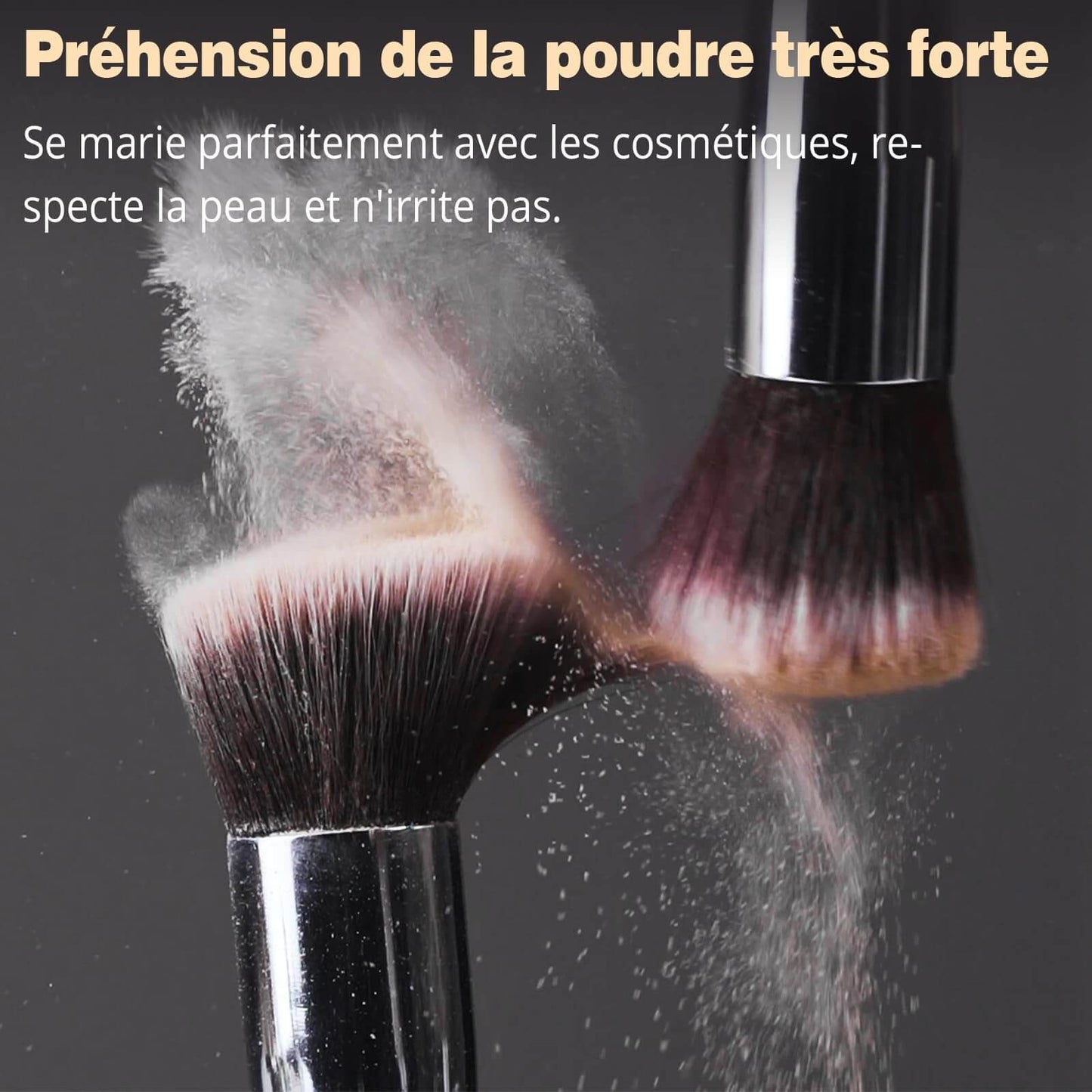 BEAKEY Pinceaux Maquillages Professionnel, Pinceau Maquillage Pour Fond de Teint Blush L'anti-cernes Fard à Paupières Poudre Libre, Avec Blender Eponge(10+2pcs, Noir/Argent)