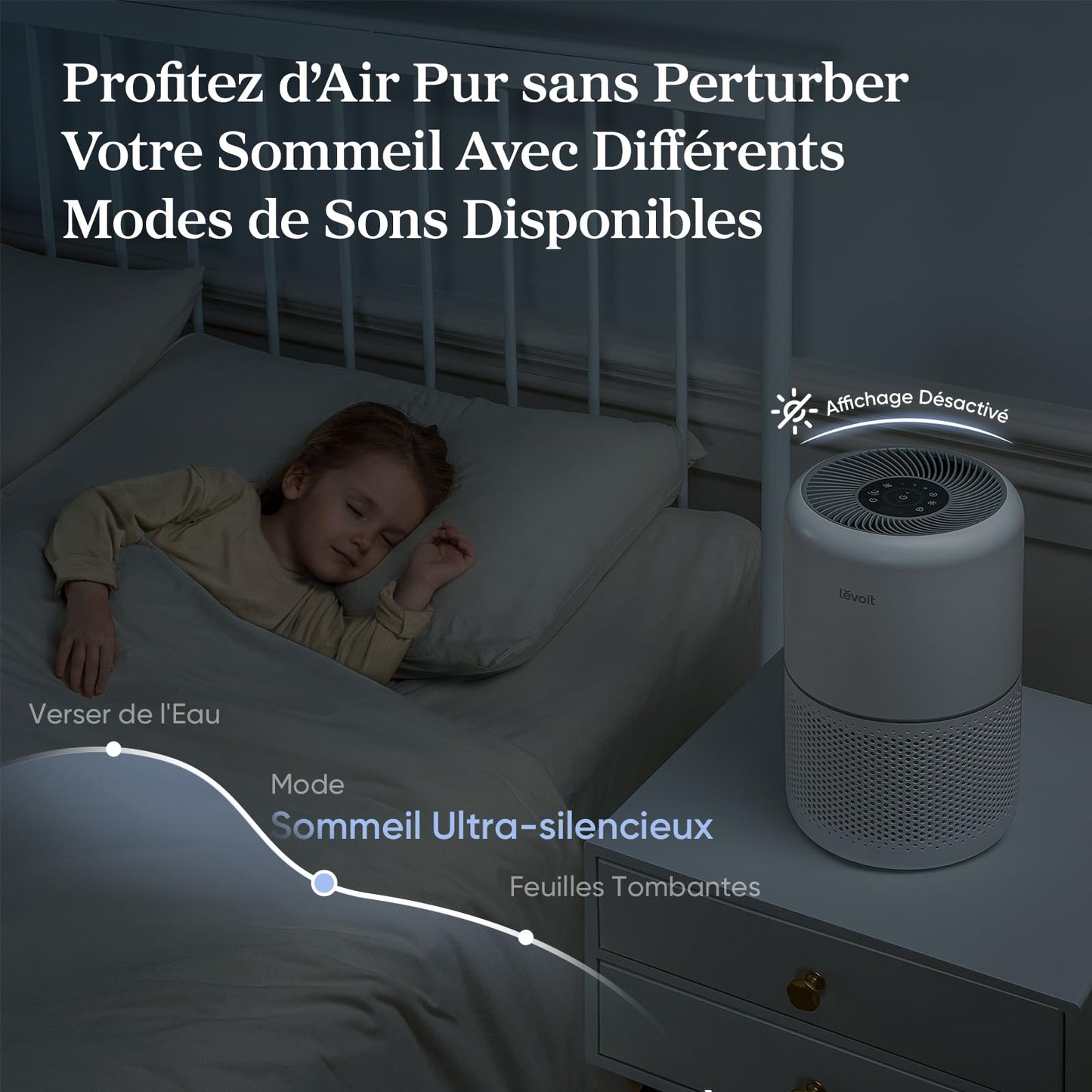 LEVOIT Purificateur d'Air HEPA Intelligent contre Allergie Pollen & Graminée, Purifier jusqu'à 50㎡, Surveille La Qualité de l'Air, Contrôle par App Alexa, 22dB Silencieux, Core 300S