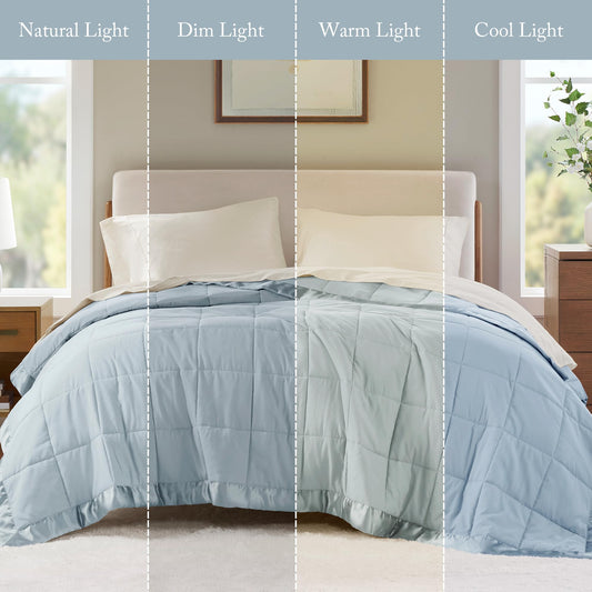 Madison Park Couverture, Bleu, Double