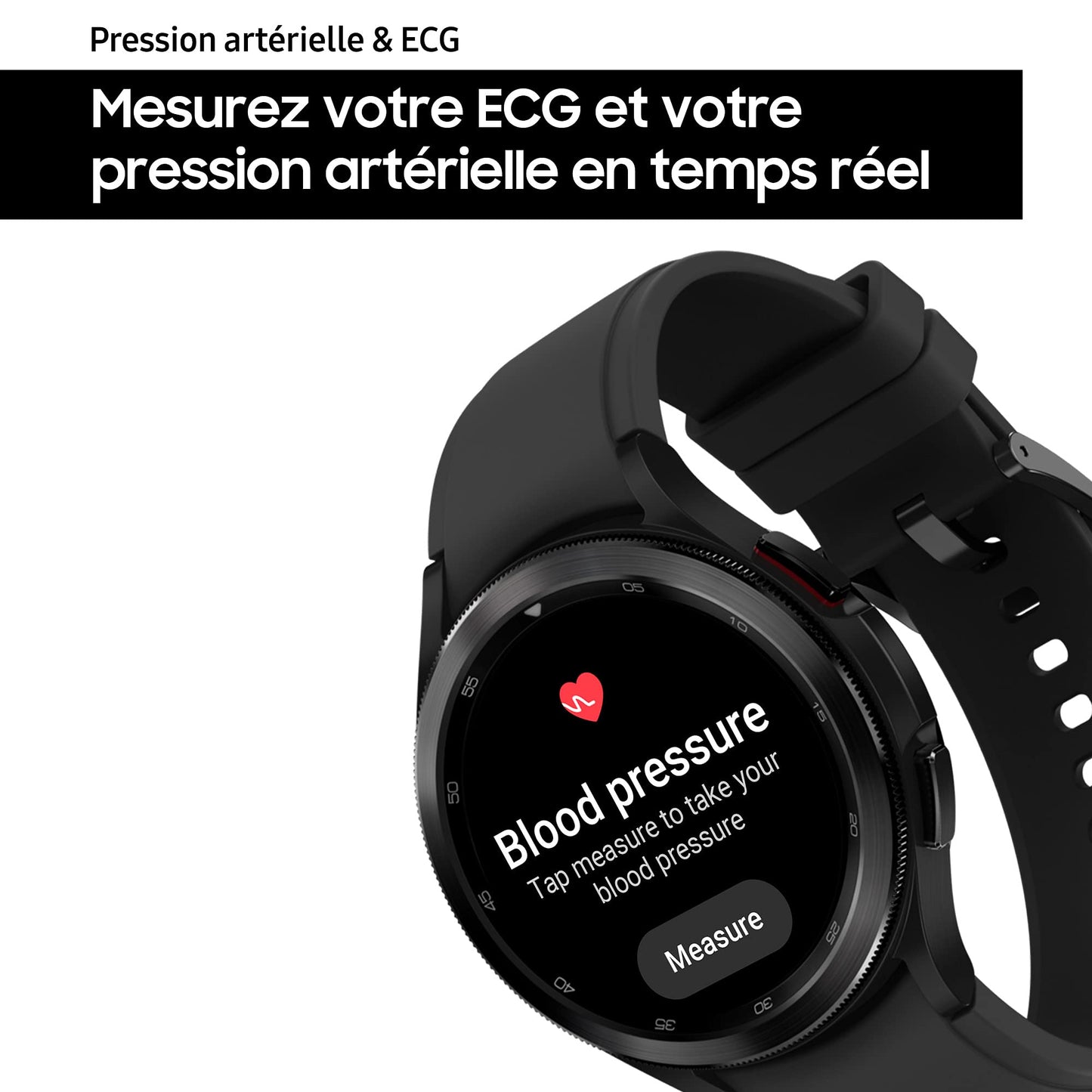 Samsung Galaxy Watch4 Classic 4G 42 mm, noir - Montre connectée intelligente, lunette tournante, santé, bien-être, sport, IMC, ECG – Version FR