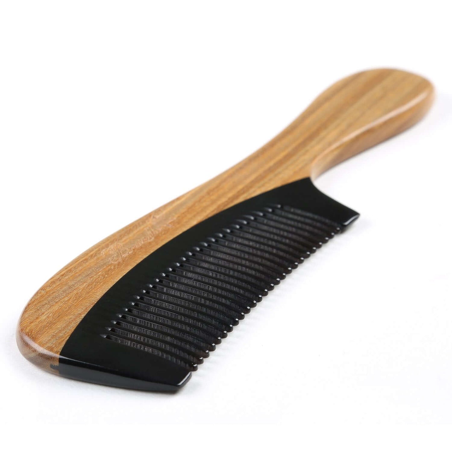 Peigne Breezelike - Peigne cheveux Breezelike - Peigne démêloir en bois naturel pour cheveux frisés - Peigne antistatique en bois de santal et corne de buffle pour hommes, femmes et enfants.